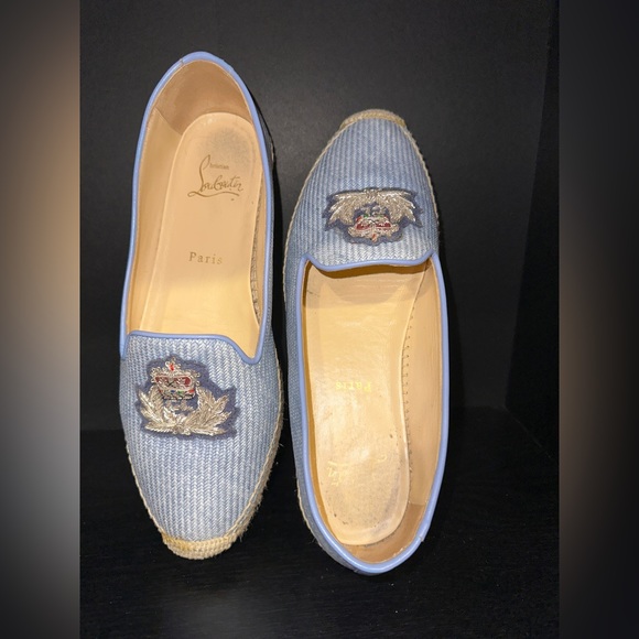 Authentic Christian Louboutin Women's Blue Nanou Orlato Donna Espadrilles - Picture 6 of 15